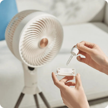 Pastatomas ventiliatorius Spacetronik AirPuff 3 – tylus, su aromaterapijos funkcija ir osciliacija