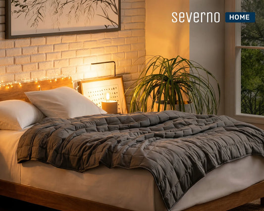 Pasunkinta antklodė SEVERNO Home Gravity 6, sensorinė, antistresinė, 150 × 200 cm, 6,8 kg, su krepšiu