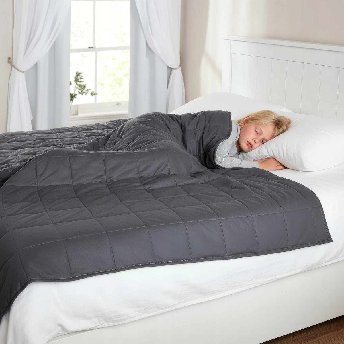 Pasunkinta antklodė SEVERNO Home Gravity 6, sensorinė, antistresinė, 150 × 200 cm, 6,8 kg, su krepšiu