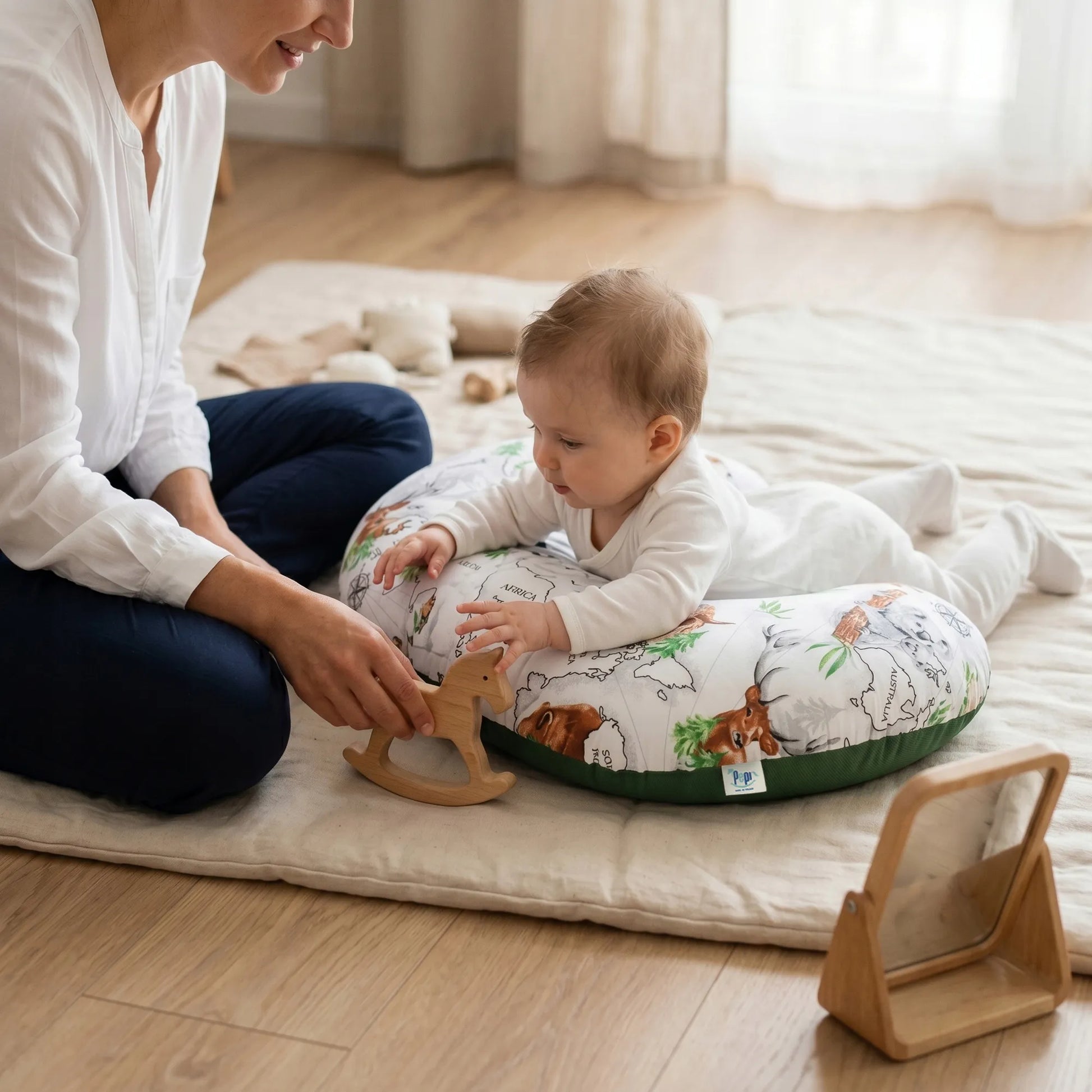 PEPI medvilninė pagalvė nėščiosioms ir kūdikių maitinimui