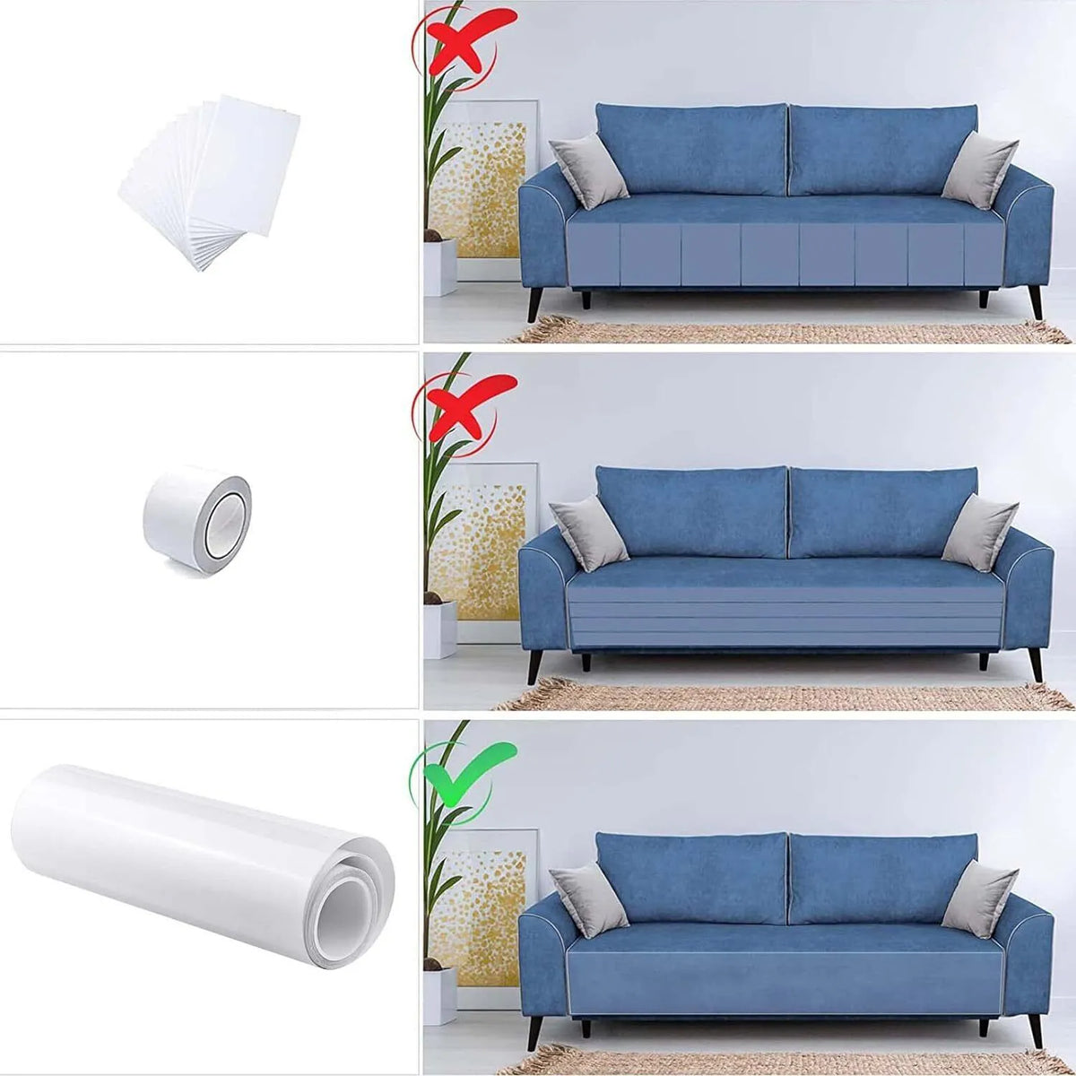 Permatoma apsauginė plėvelė baldams nuo kačių nagų, 20 × 500 cm