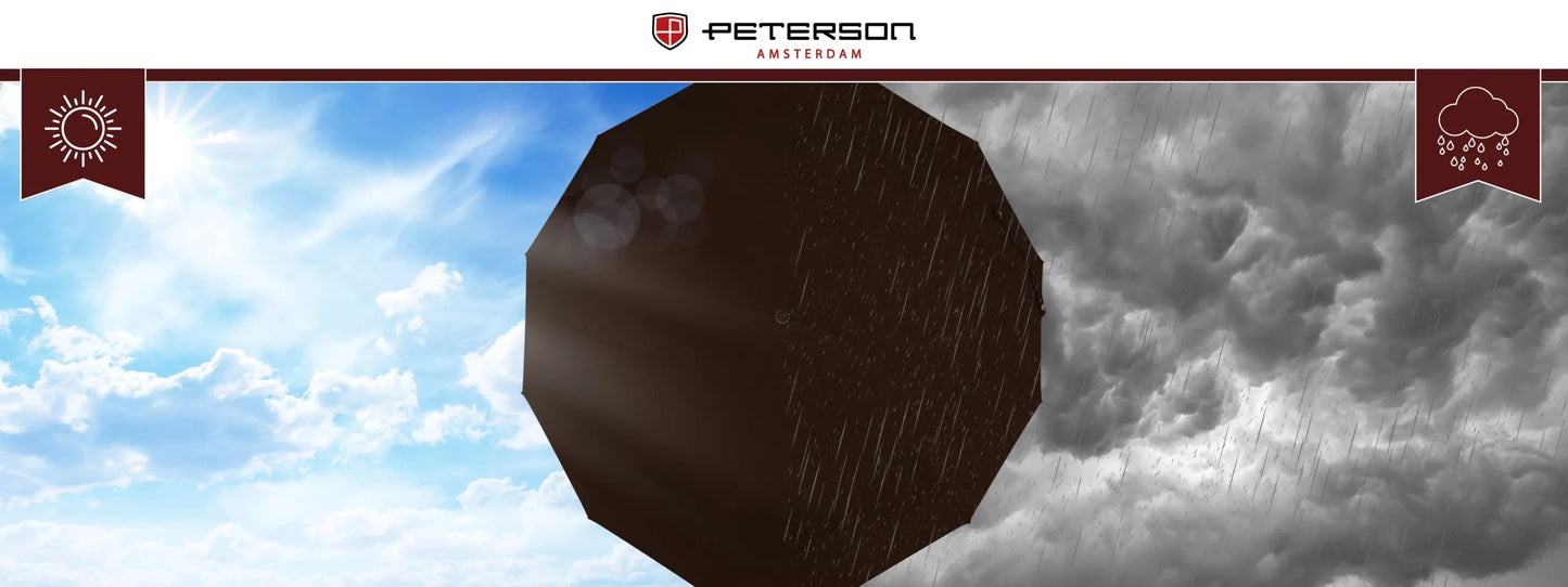 Peterson automatinis sulankstomas skėtis su dėklu, rudas