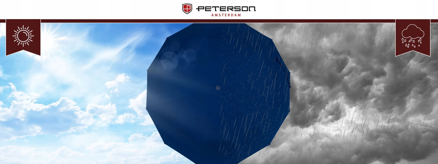 Peterson automatinis sulankstomas skėtis su dėklu, tamsiai mėlynas