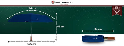 Peterson automatinis sulankstomas skėtis su dėklu, tamsiai mėlynas