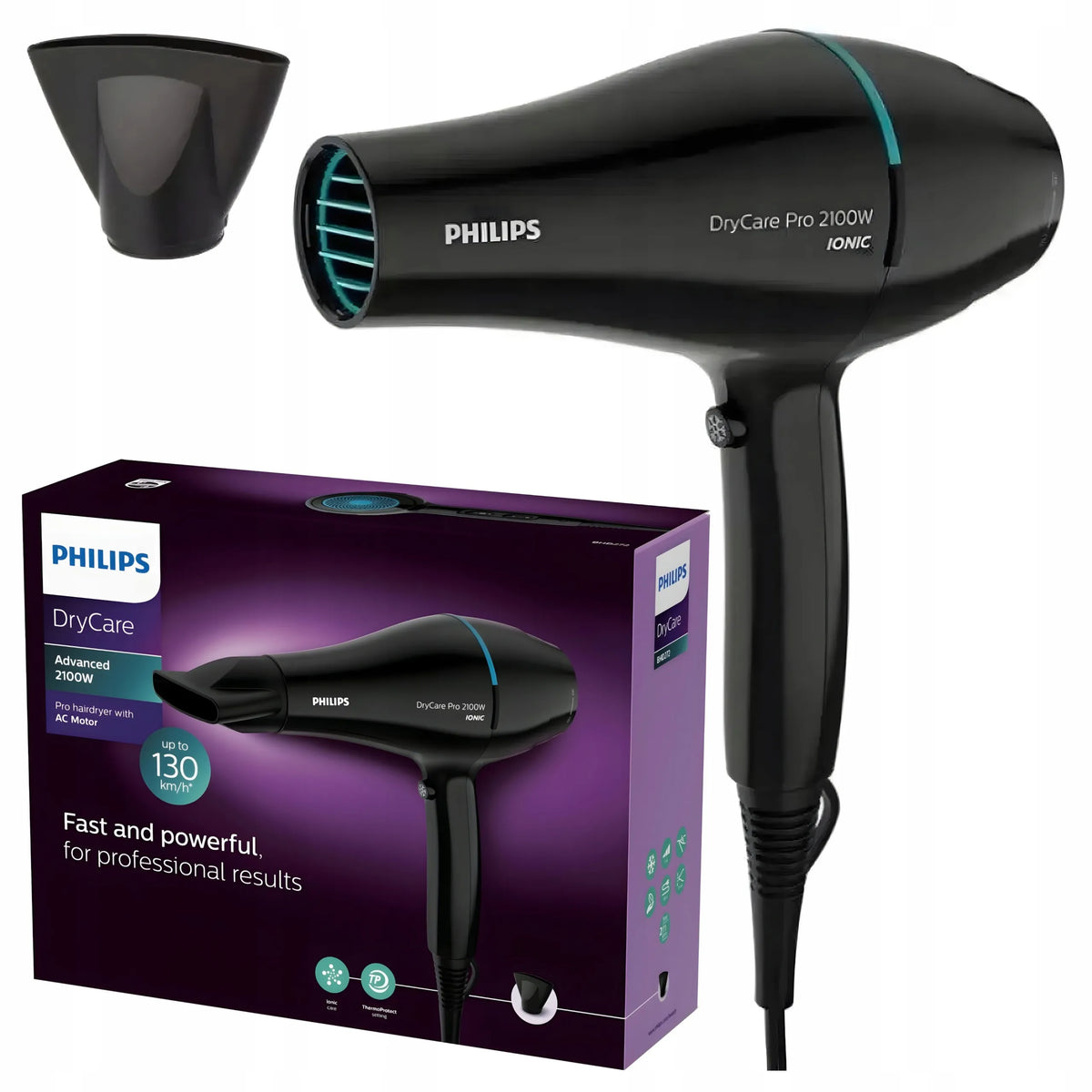 „Philips DryCare Pro BHD272/00“ plaukų džiovintuvas, 2100 W, AC variklis, jonizavimas