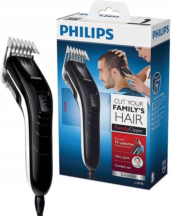 „Philips QC5115/15“ plaukų kirpimo mašinėlė su reguliuojamomis šukomis