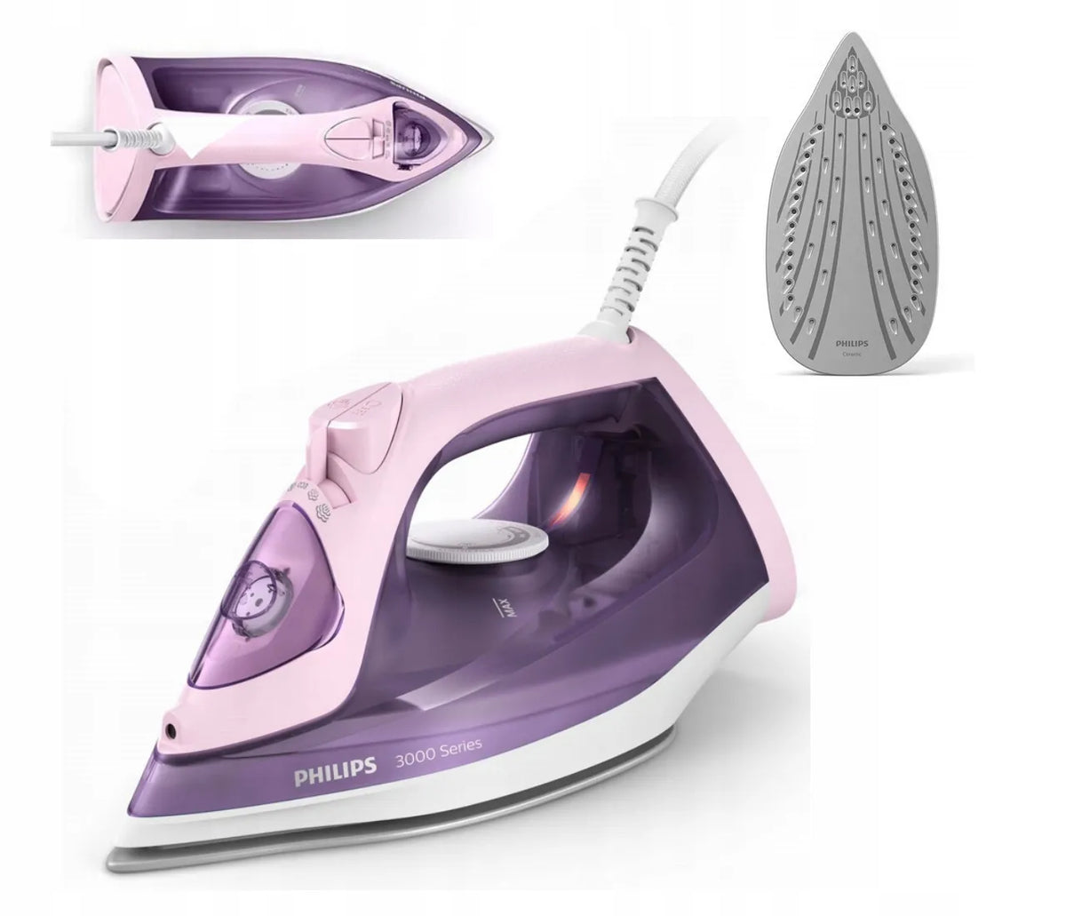PHILIPS „Series 3000“ garinis lygintuvas 2200 W, violetinės ir rožinės spalvos, DST3020/30