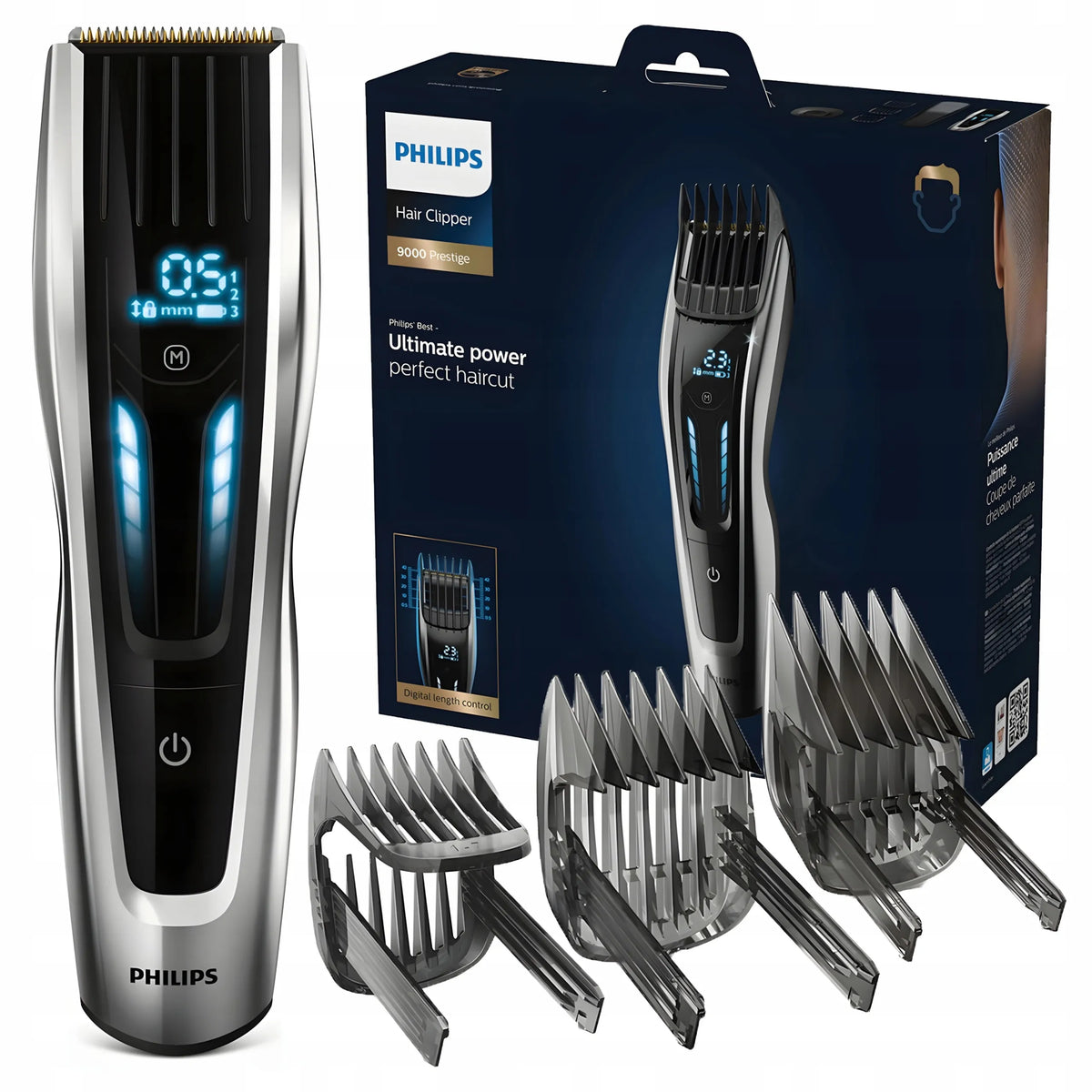 „Philips Series 9000 HC9450/15“ plaukų kirpimo mašinėlė, veikia iki 120 min.