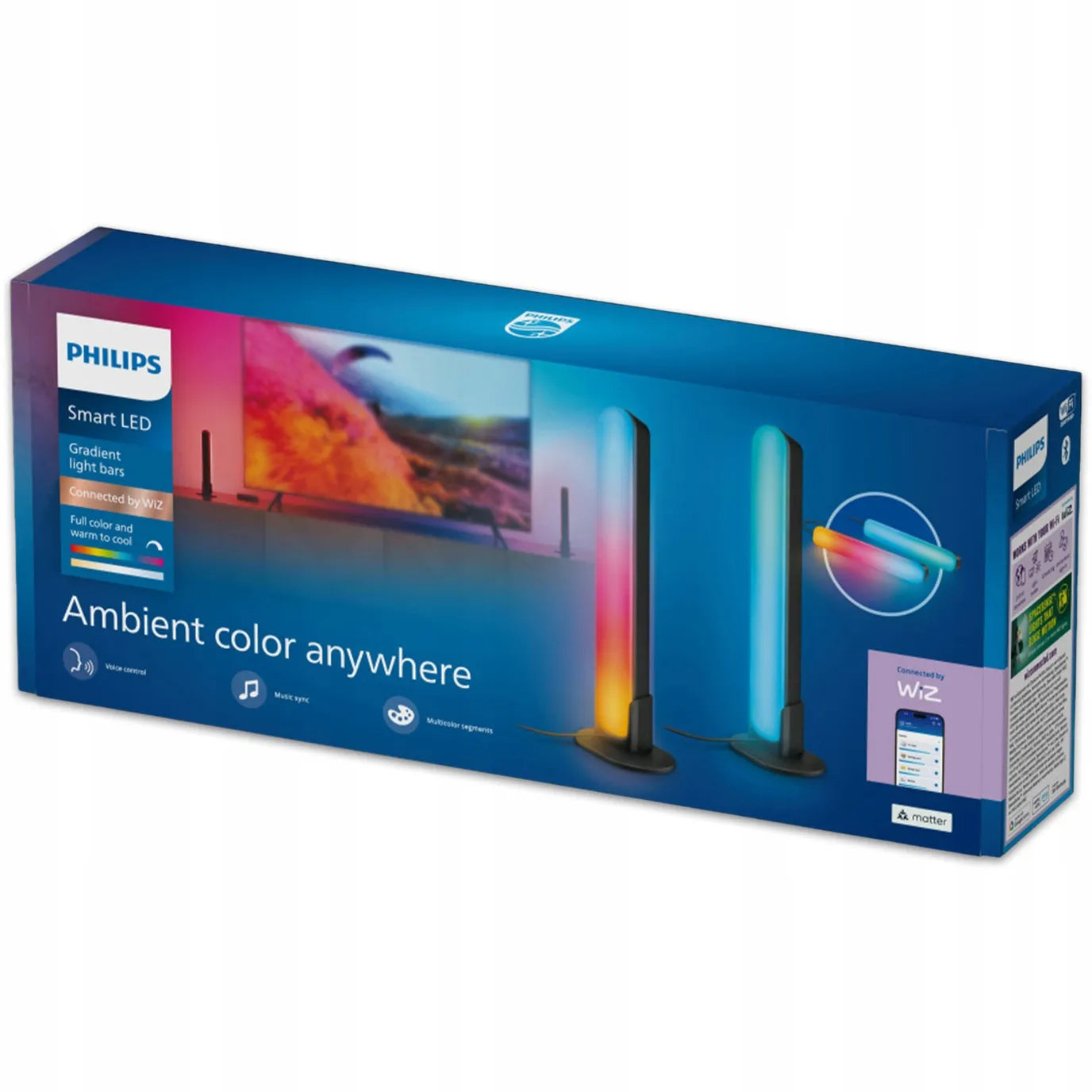 PHILIPS SMART LED žaidimų RGBIC šviesos juostų rinkinys, WiFi, WiZ programėlė, 2 vnt.