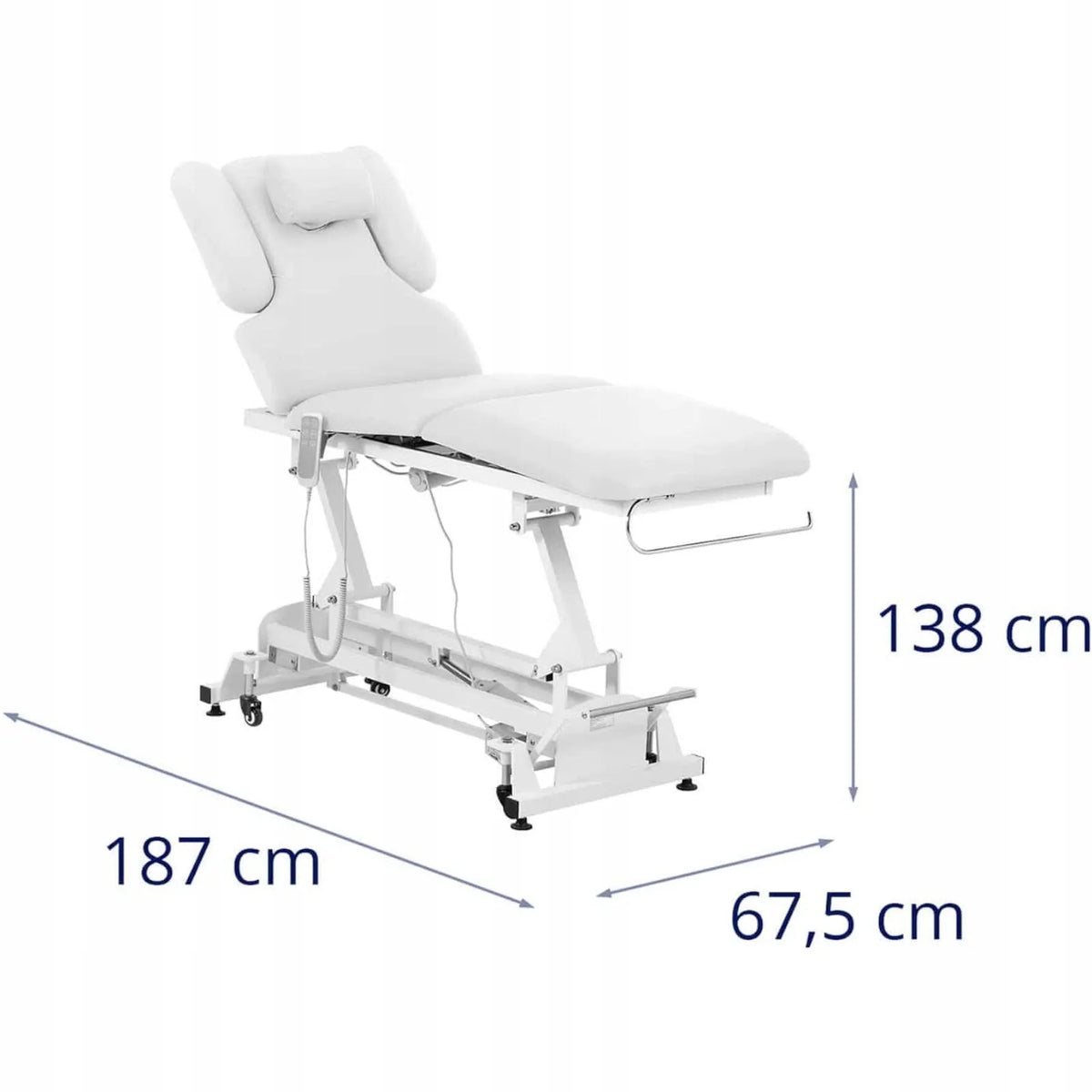 Physa NANTES elektrinis masažo ir kosmetinis stalas, 3 varikliai, 250 kg, baltas