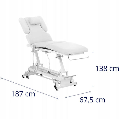 Physa NANTES elektrinis masažo ir kosmetinis stalas, 3 varikliai, 250 kg, baltas