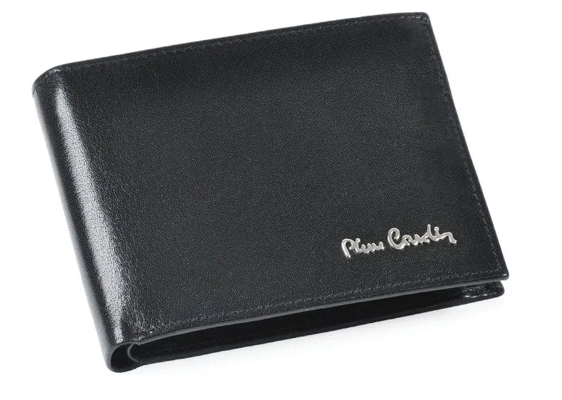 „Pierre Cardin“ vyriška natūralios odos piniginė su RFID apsauga, juoda, originali, dovanų dėžutėje
