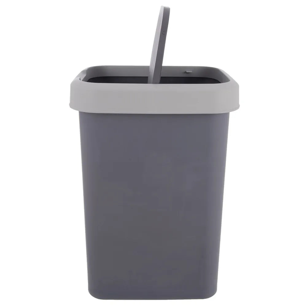 Pilka plastikinė šiukšliadėžė su dangčiu, 25 l, virtuvei, vonios kambariui ir biurui