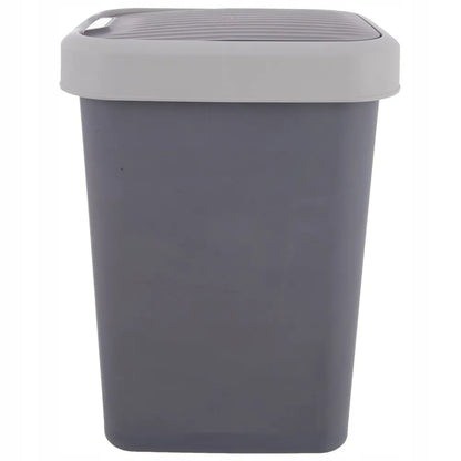 Pilka plastikinė šiukšliadėžė su dangčiu, 25 l, virtuvei, vonios kambariui ir biurui