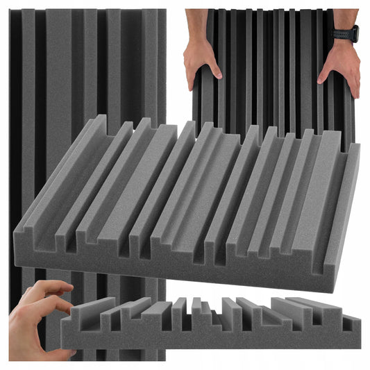 Pilki sienos akustinės plokštės EQUALIZER 50x50x7cm garso sugėrimui