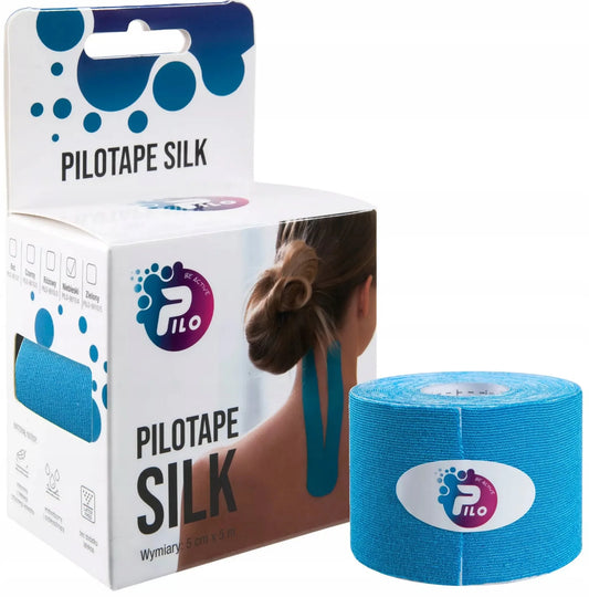 PiloTape Silk kinesiotapingo juosta, 5 cm x 5 m, mėlyna