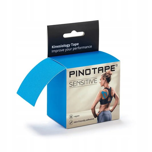 PINOTAPE kineziologinio teipavimo juosta jautriai odai, 5 m, mėlyna