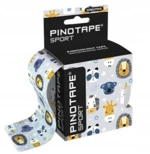 PINOTAPE SENSITIVE kinesio juosta, 5 cm × 5 m, zoologijos sodo raštas