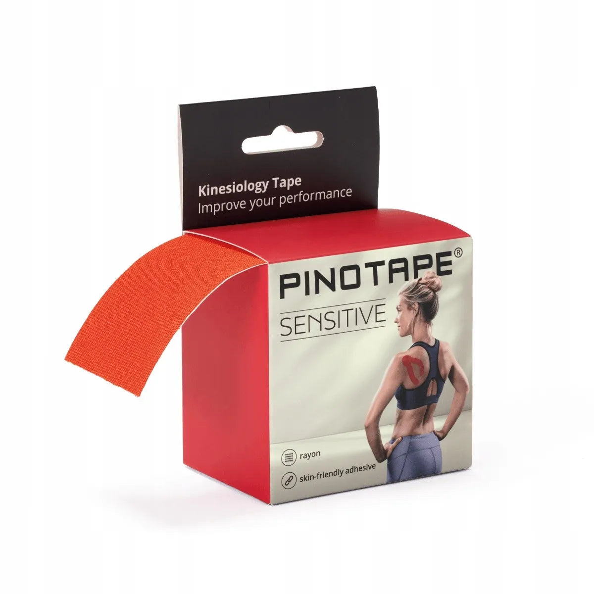 PINOTAPE Sensitive kineziologinio teipavimo juosta jautriai odai, 5 m, raudona