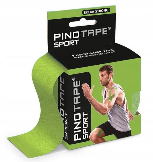 PINOTAPE Sport kinesio juosta, 5 cm × 5 m, žalia