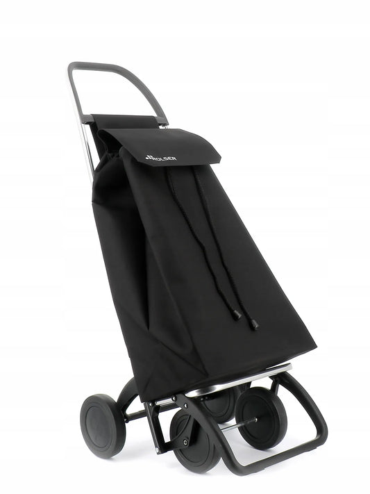 Pirkinių vežimėlis „Rolser Saquet LN 4“, aliumininis, 4 ratų, 43 l, juodas