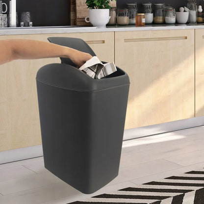 Plastikinė šiukšliadėžė su atverčiamu dangčiu, pilka, 40 l
