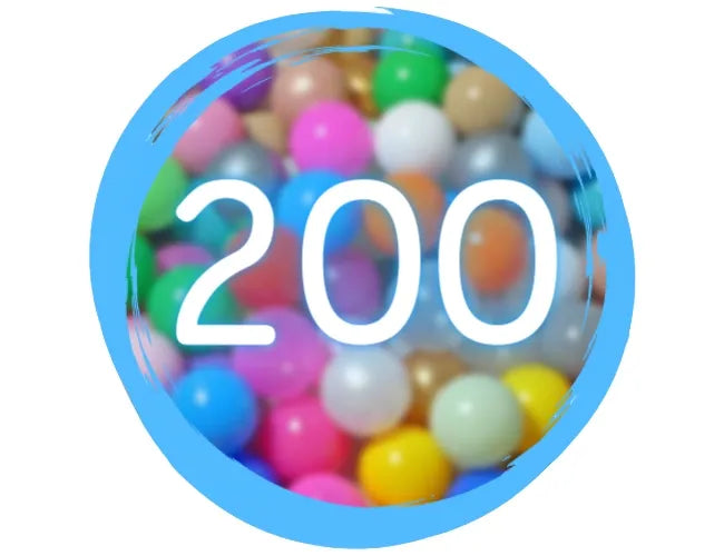 Plastikiniai kamuoliukai sausam baseinui – 200 vnt.