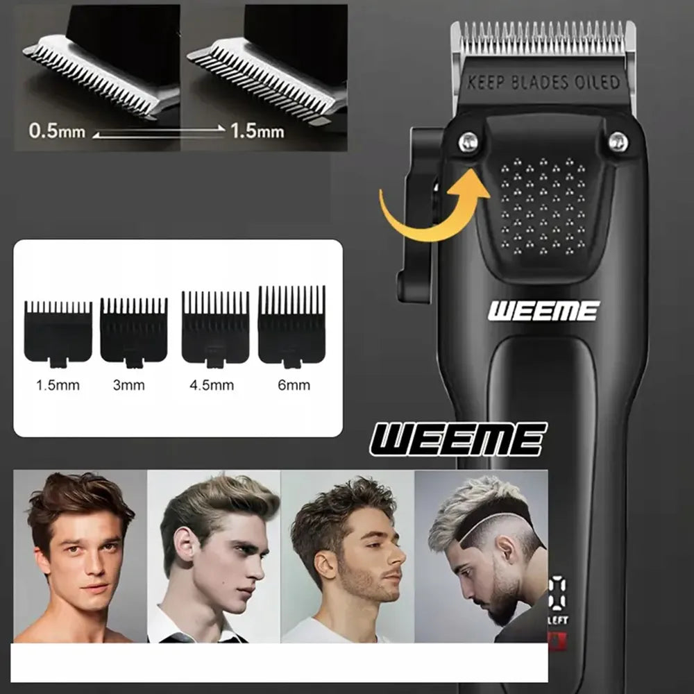 Plaukų kirpimo mašinėlių ir trimerių rinkinys, USB įkraunamas, Barber stiliaus