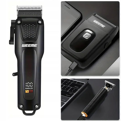 Plaukų kirpimo mašinėlių ir trimerių rinkinys, USB įkraunamas, Barber stiliaus