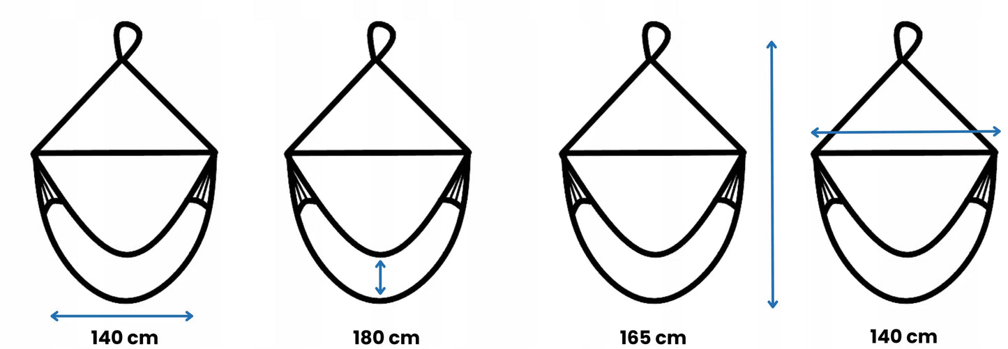 POTENZA hamakinis krėslas pakabinama kėdė su skersiniu Pereira XL 100% Kolumbija