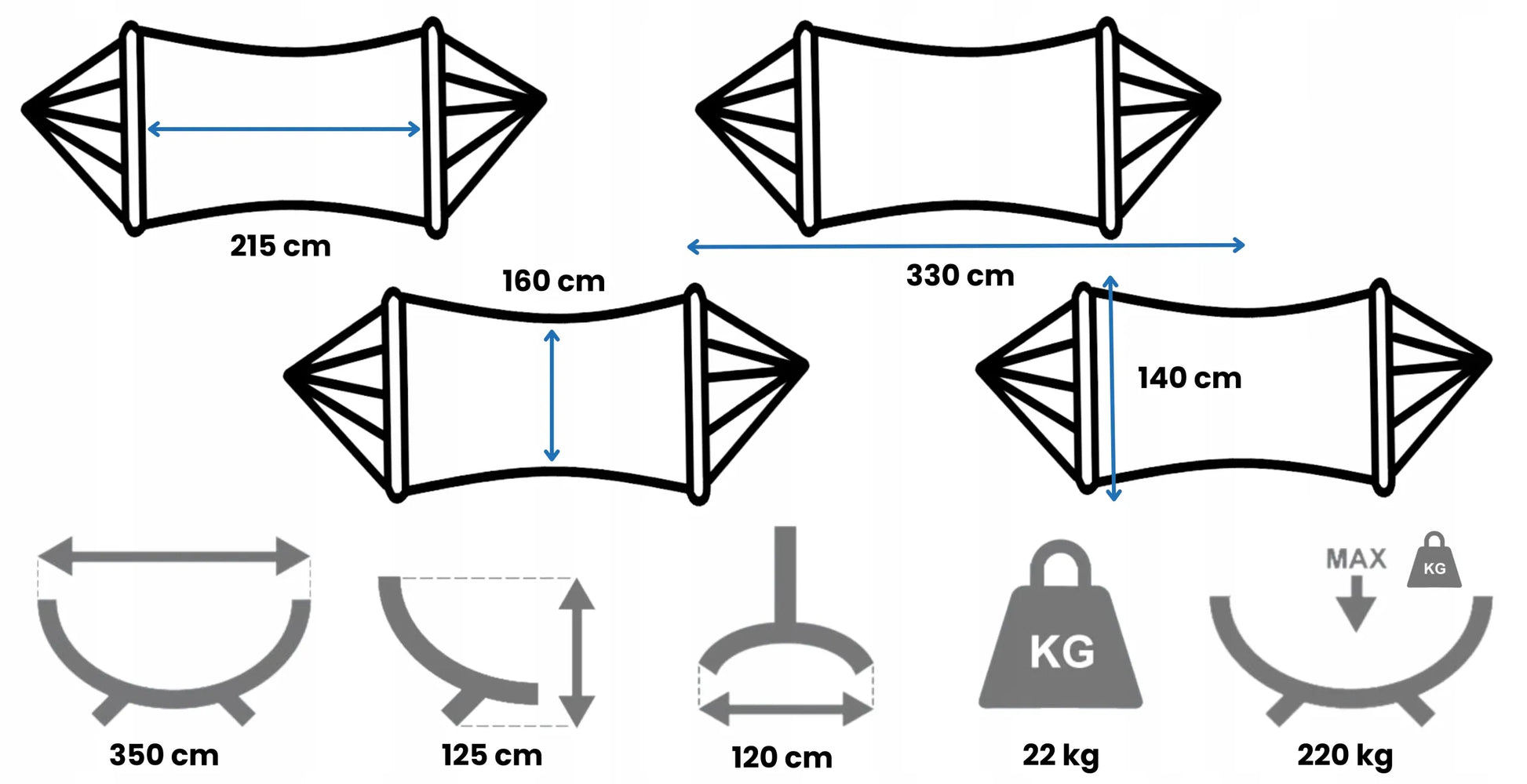 POTENZA hamako stovas iki 220 kg + hamakas Merida