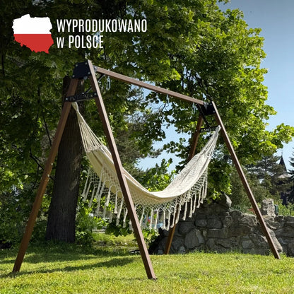 POTENZA metalinės sodo sūpynės dvivietės su rėmu – pagaminta Lenkijoje