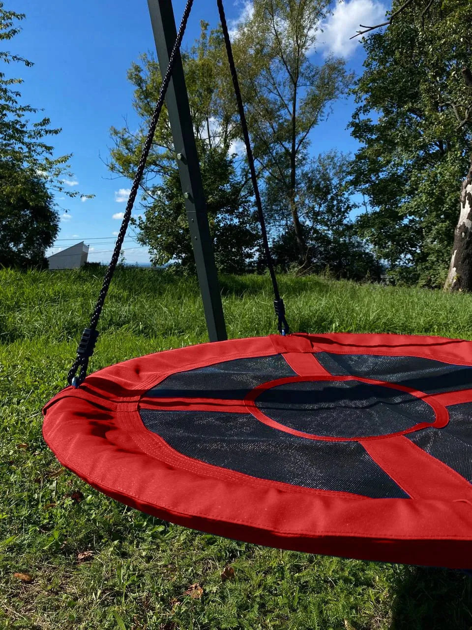 POTENZA sodo sūpynės vaikams, cinkuotas plieninis rėmas, „lizdo“ tipo sūpynės