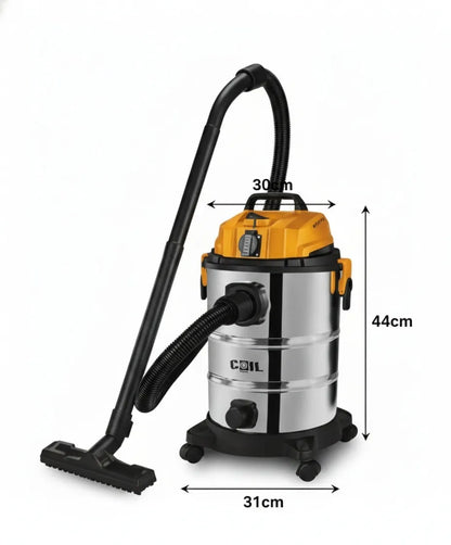 Pramoninis dulkių siurblys Coil 3300W, skirtas gipso dulkėms ir drėgnam valymui, 25 l, rinkinys