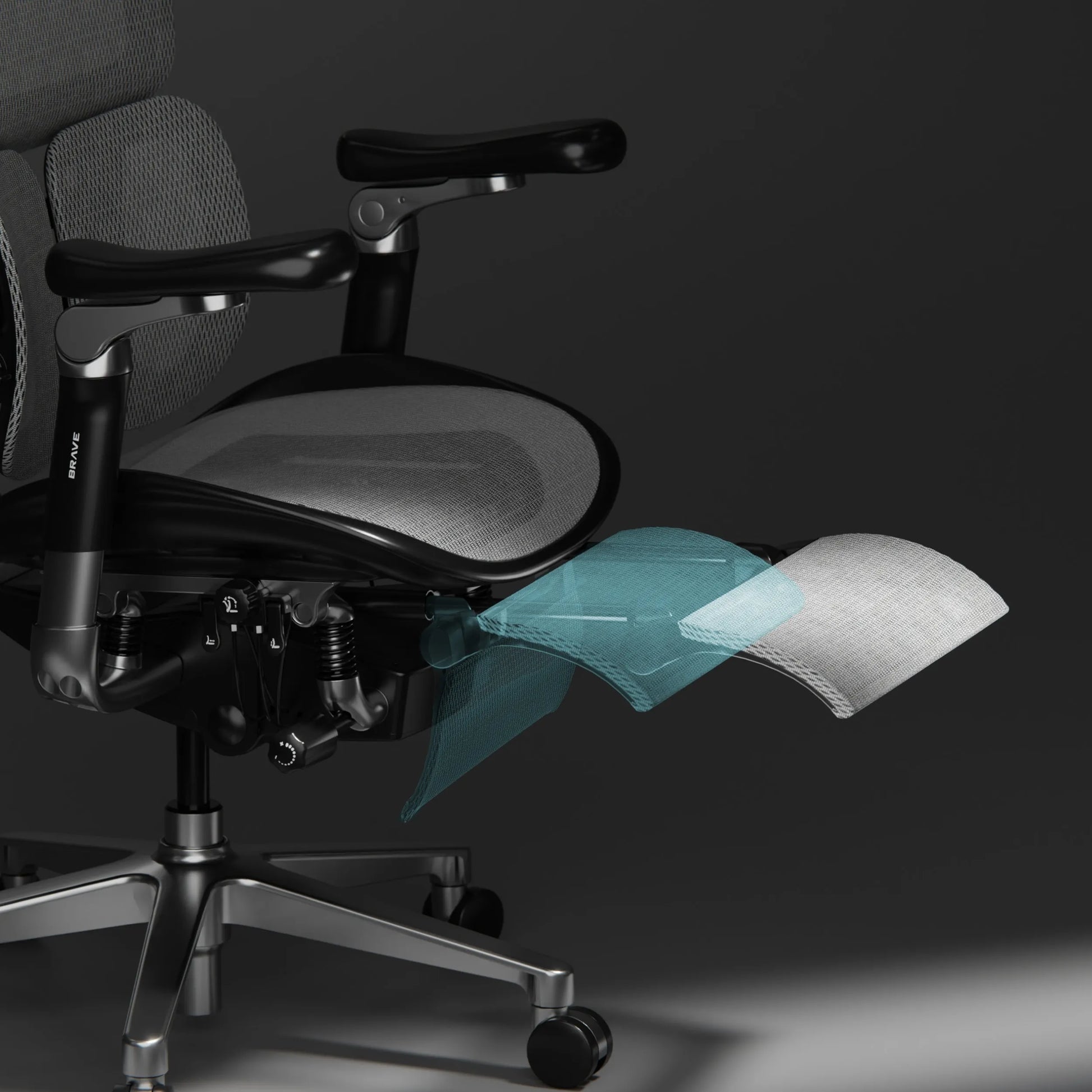 PREMIUM darbo kėdė su kojų atrama DIABLO V-KINETIC juoda