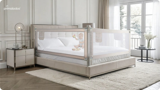 PRIMABOBO apsauginis lovos aptvaras CLASSIC 140 cm vaikams, aukštas, smėlio spalvos
