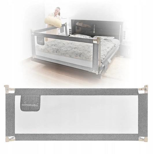 PRIMABOBO Apsauginis lovos barjeras CLASSIC 180 cm vaikams, aukštas, pilkas