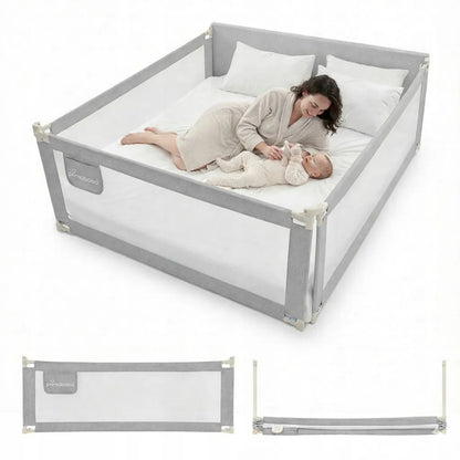 PRIMABOBO Apsauginis lovos barjeras CLASSIC 200x160cm 3 vnt. Sulankstomas PILKAS