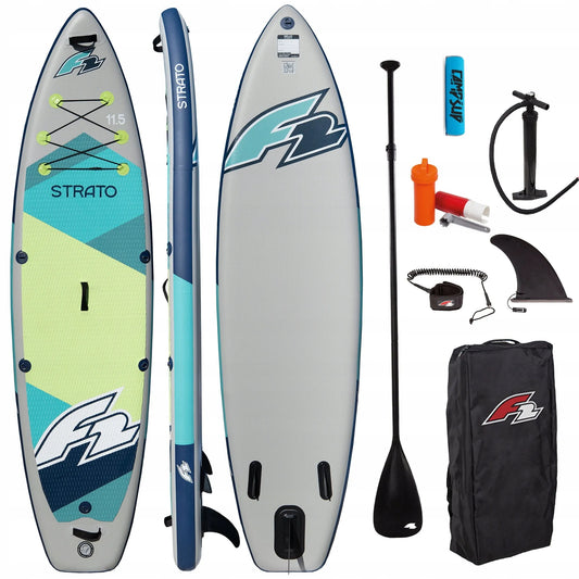 Pripučiama SUP lenta F2 Strato 11'5" Green + irklų plūduras