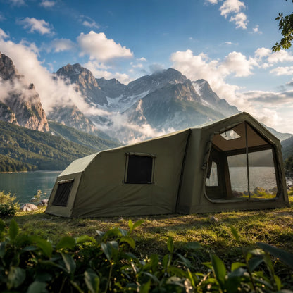Pripučiamas kempingo palapinė glampingui iki 10 asmenų didelė su miegamuoju Oxford