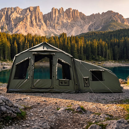 Pripučiamas kempingo palapinė glampingui iki 10 asmenų didelė su miegamuoju Oxford