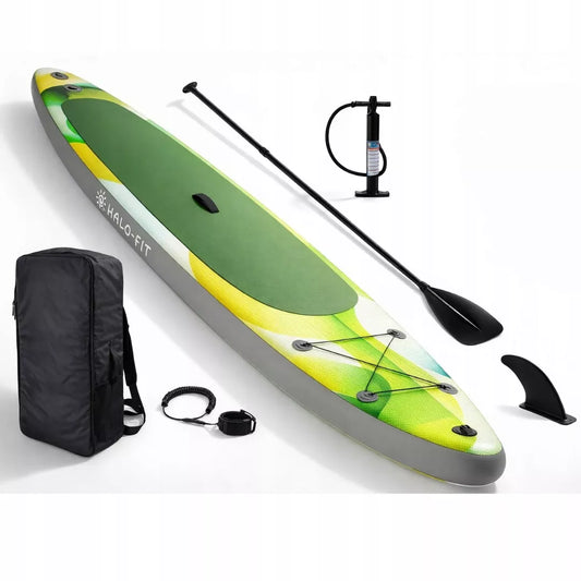 Pripučiamoji SUP lenta 335 cm žalia – rinkinys su irklu ir pompa | Halo-Fit
