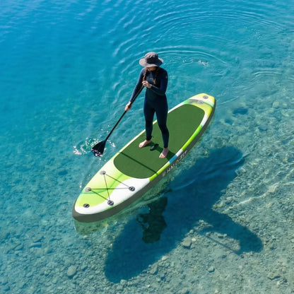 Pripučiamoji SUP lenta 335 cm žalia – rinkinys su irklu ir pompa | Halo-Fit