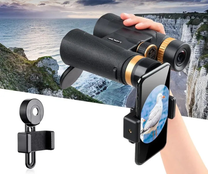 Profesionalūs K&F 12x 42mm BAK-4 žiūronai – vandeniui atsparūs, su dėklu, skirti medžioklei