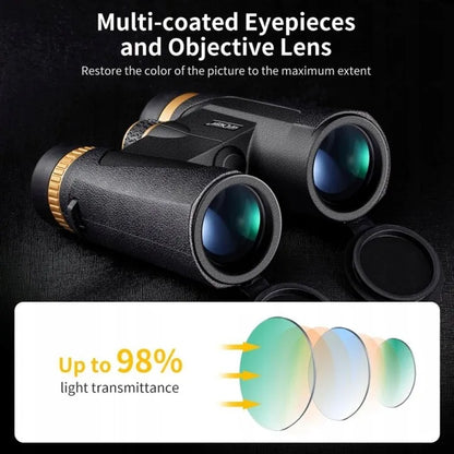 Profesionalūs K&F 12x 42mm BAK-4 žiūronai – vandeniui atsparūs, su dėklu, skirti medžioklei