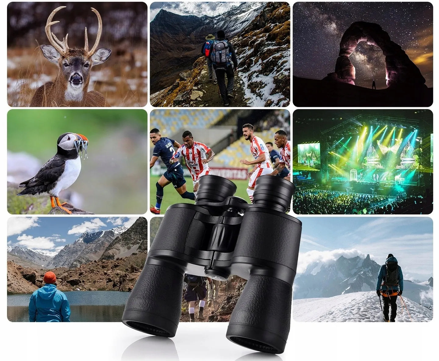 Profesionalūs K&F CONCEPT 7x50 mm žiūronai su BaK4 prizme, dėklu ir KF33.093 modeliu