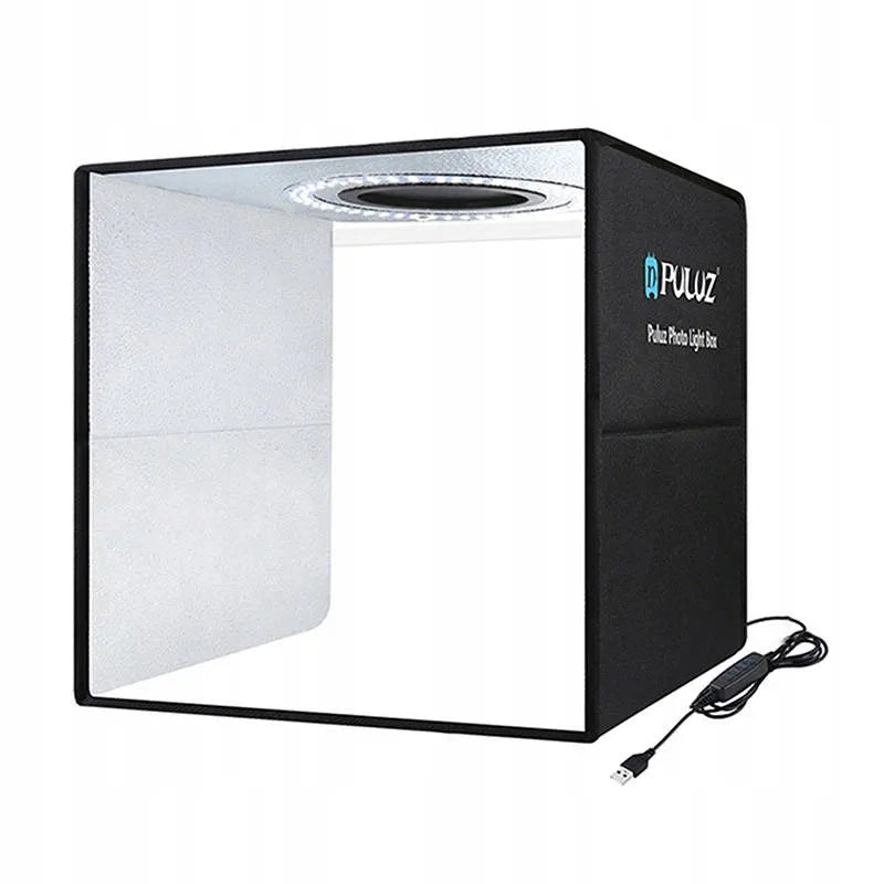 Puluz bešėminė fotopalapinė 30 cm LED su 6 fonais