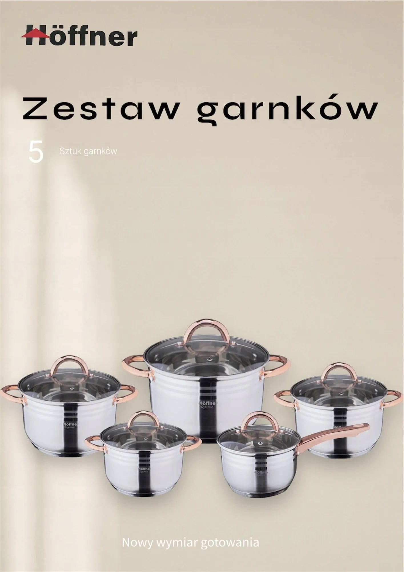 Puodų rinkinys Hoffner Elegance nerūdijantis plienas 10 dalių 4365