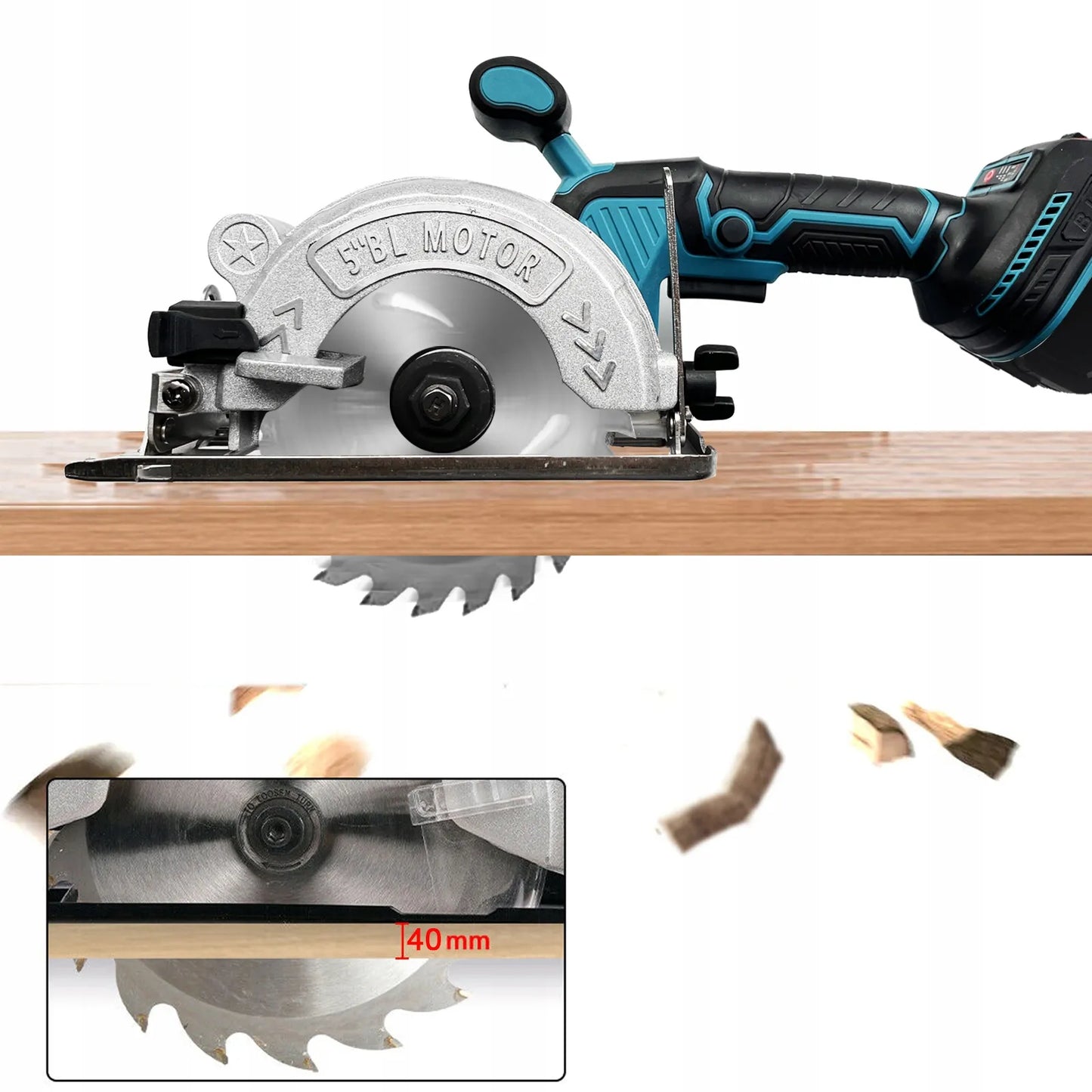 Rankinis diskinis pjūklas, akumuliatorinis pjovimo įrankis 125 mm 18 V