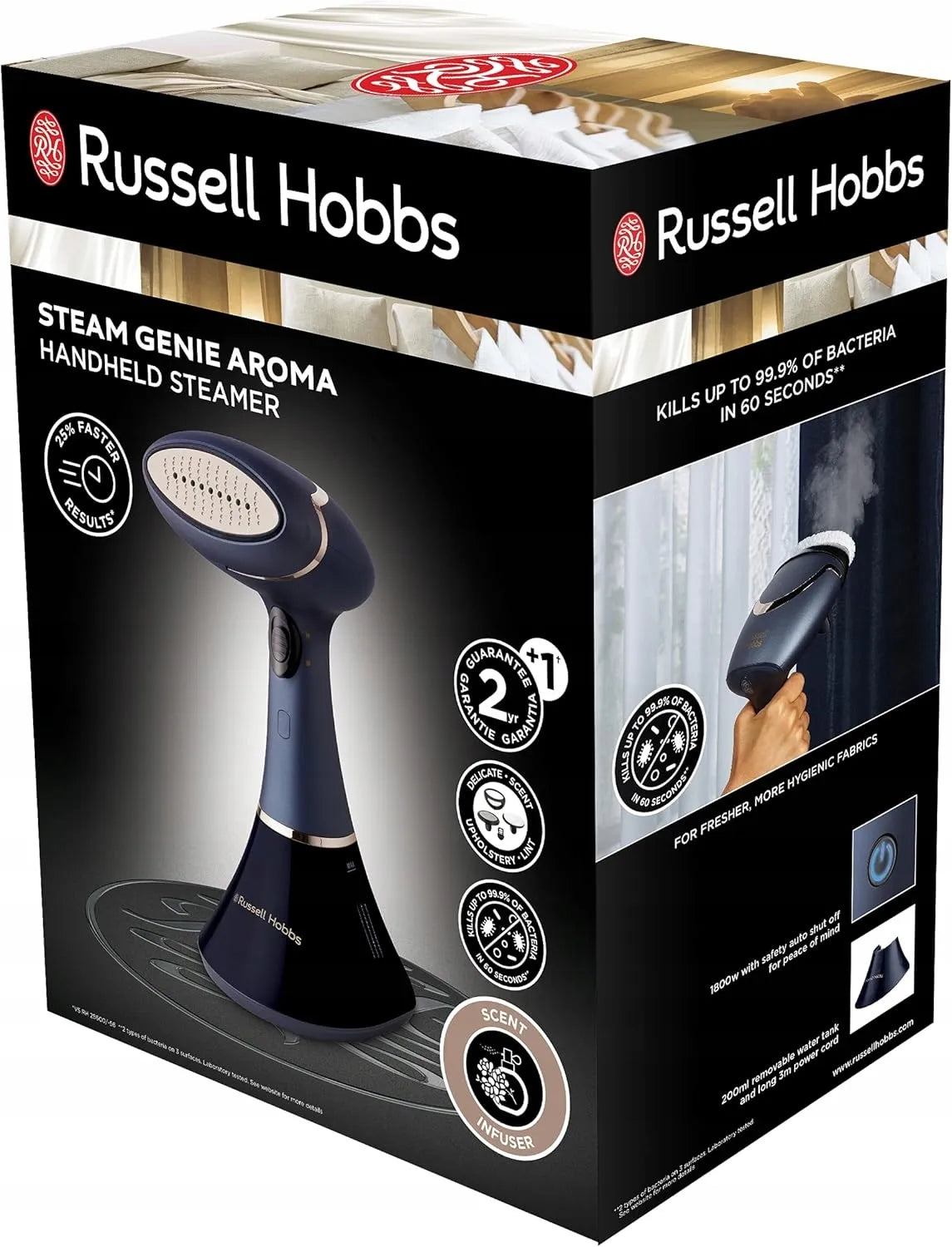 Rankinis drabužių garintuvas Russell Hobbs Steam Genie Aroma 28040-56, 1800 W, 30 g/min, su priedais